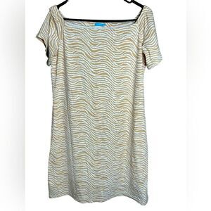 J.‎ McLaughlin Nomi Catalina Cloth Sheath Dress Sz M Tan Zebra Tiger Stripe